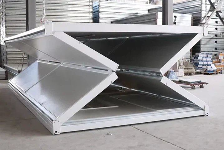 Affordable steel-framed folding container houses, prefabricated design, fireproof and waterproof, available for online sale.